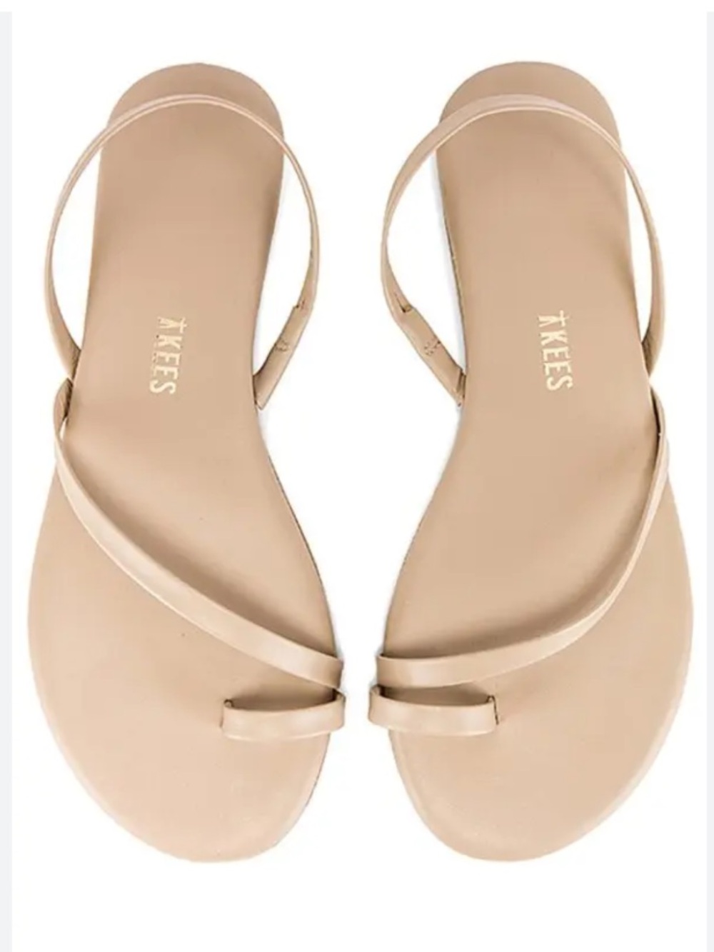 TKEES Nude Beige Minimalist Toe Loop Sandals